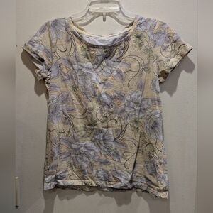 Lands End Floral Print Women's Top Size M